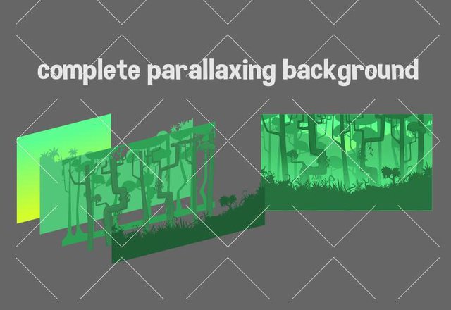 Jungle scene construction 2d game asset pack