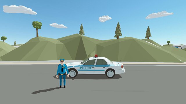 Truck And Police