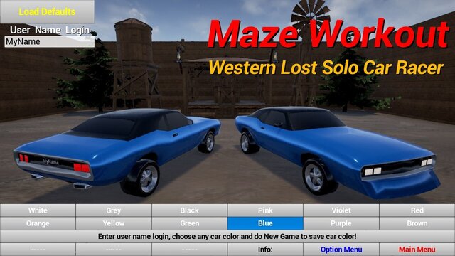 Maze Workout - Western Lost Solo Car Racer