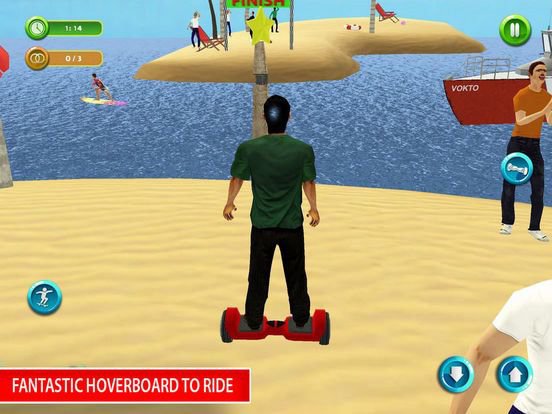 Riding Hoverboard Stunts Beach