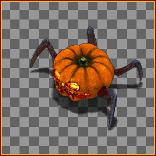 Animated Isometric Halloween Pumpkin Spider