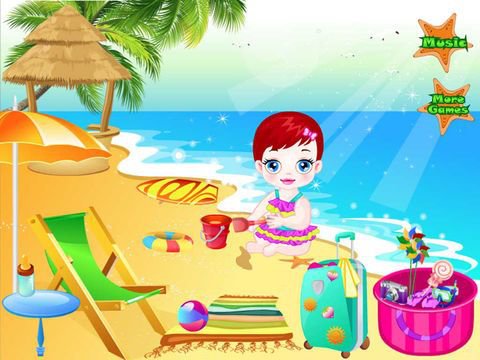 Baby In the Sand - Swimming & Play for Girl & Kids Game