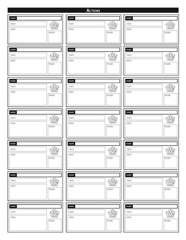 Pathfinder 2nd Edition character sheet (5 pages; FORM FILLABLE INCLUDED)