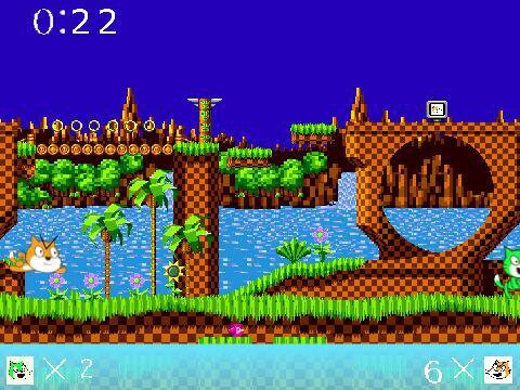 Sonic battle with scratch cats