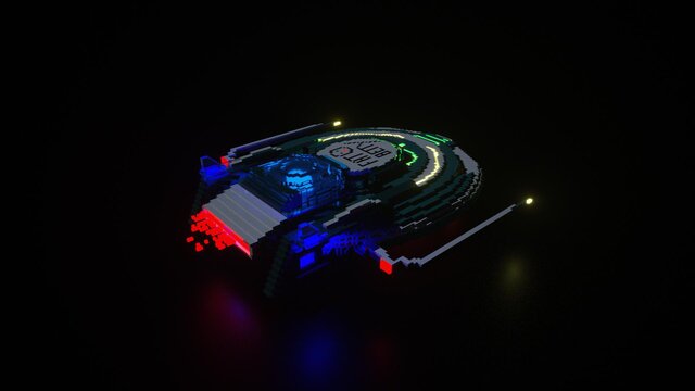 3D spaceship voxel model
