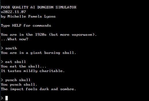 Poor Quality AI Dungeon Simulator