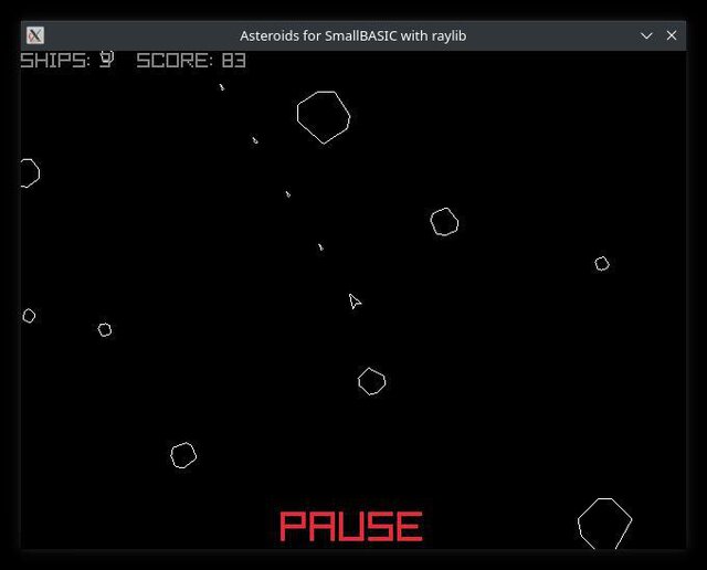 Asteroids for SmallBASIC