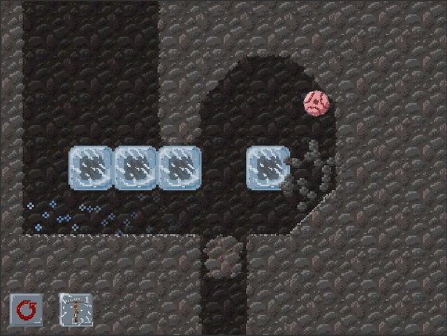 Cold Cave Descent with a Ball