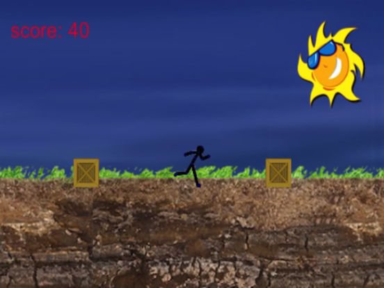 Cartoon Stickman: Jump And Run On Road