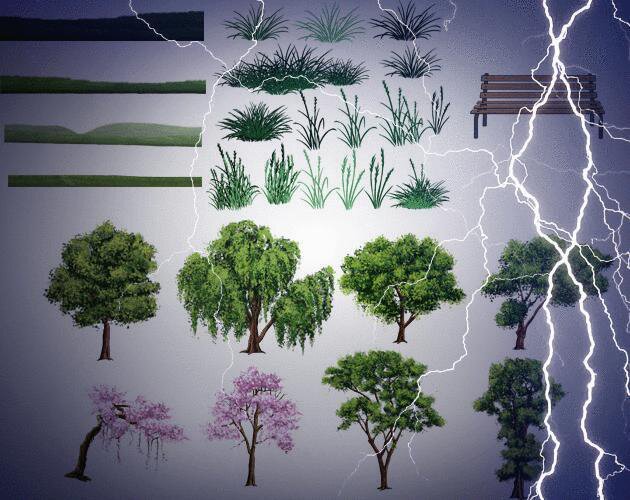 park graphic asset full hd open layer psd