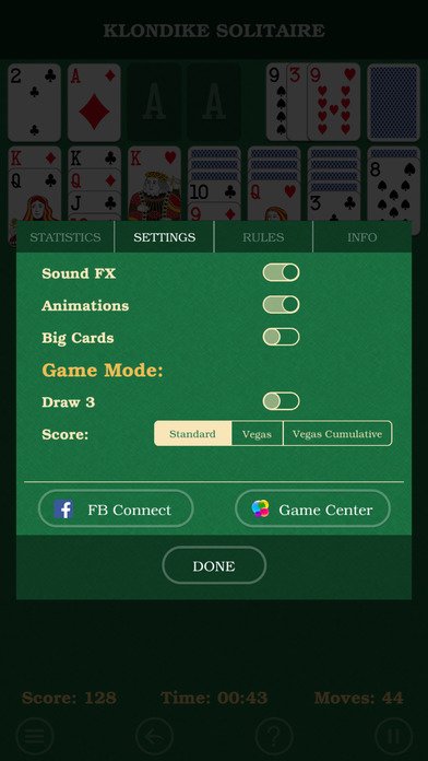 Solitaire. Classic Klondike patience card game.
