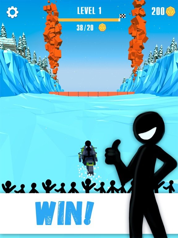 Snowmobile Stickman: Flip Race