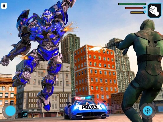 Police Robot War Car Games 3D