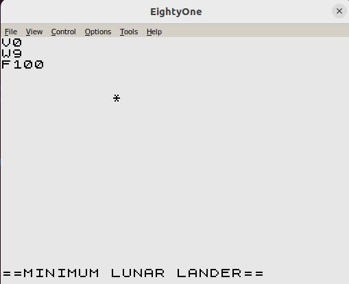 Minimum Lunar Lander (ZX Spectrum) by zxpope
