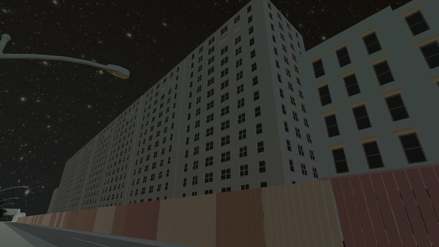 A road, crickets, buildings, and the crushing weight of unfathomable vastness