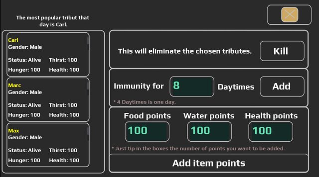 Advanced Hunger Games Simulator