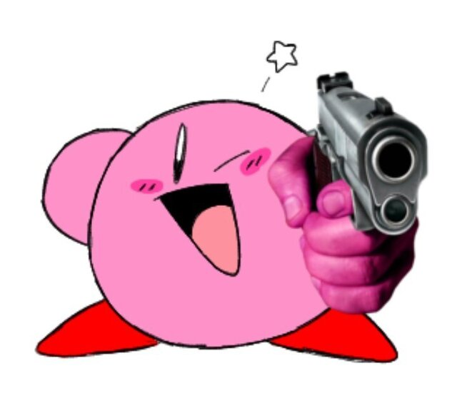 kirby with a gun