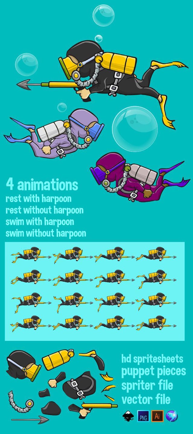 Animated diver