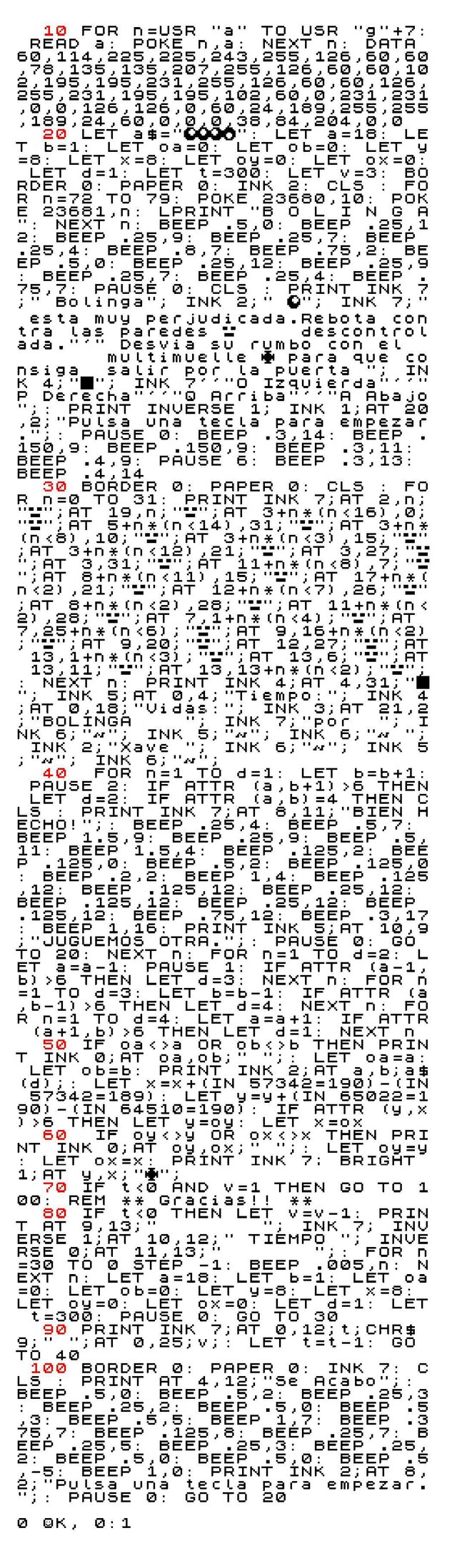 Bolinga (ZX Spectrum) by Xave