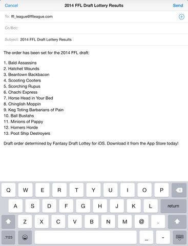 Fantasy Draft Lottery