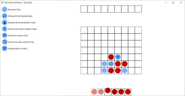 Vier Steine sortieren - Das Spiel
