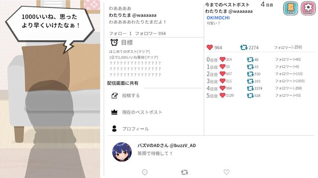 バズってVTuber ゲームでいいから万バズしたい！