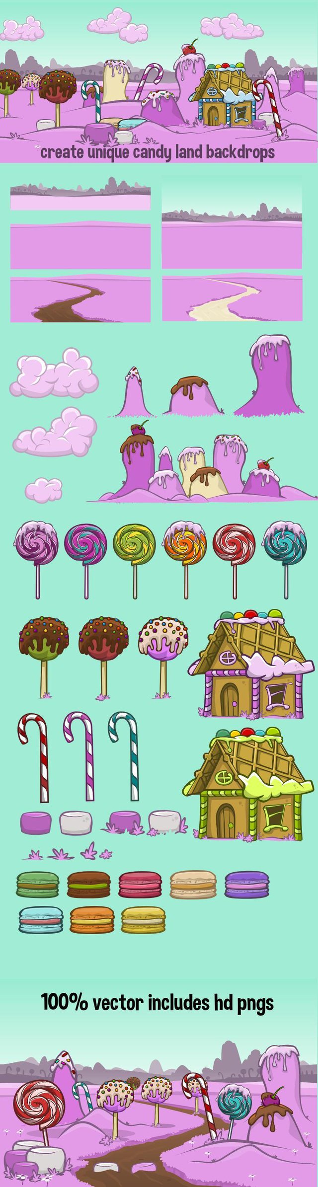 Candy land scene creation kit