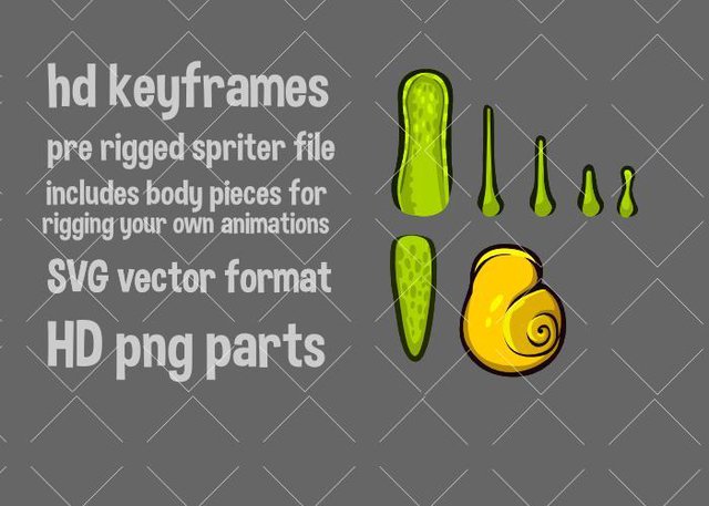 Animated top down snail game asset