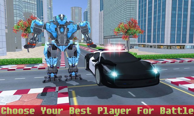 US Police Robot Car Transformation Game