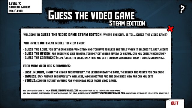 Guess The Video Game -Steam edition