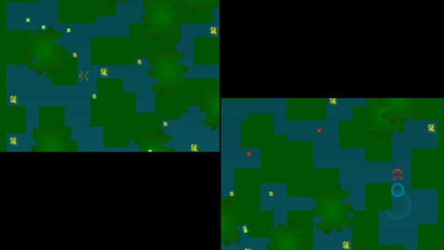 / Two Toxic Frogs / 2 Player Split-Screen Survival Game /