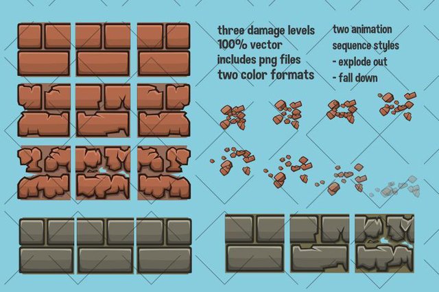 Smashable brick tiles