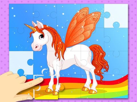 Cute Ponies & Unicorns Jigsaw Puzzles: free logic game for toddlers, preschool kids and little girls