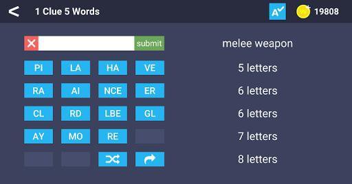 1 Clue 5 Words - Word Game