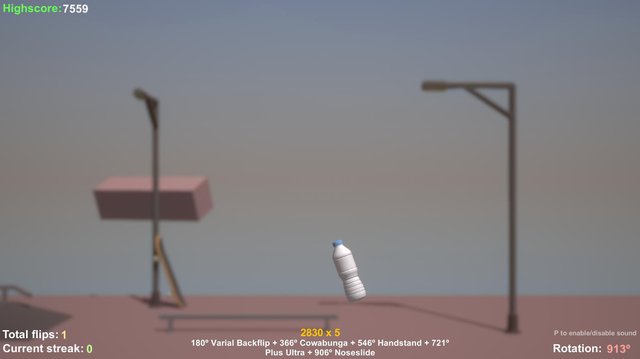 Pro Skater but it's actually a bottleflip game
