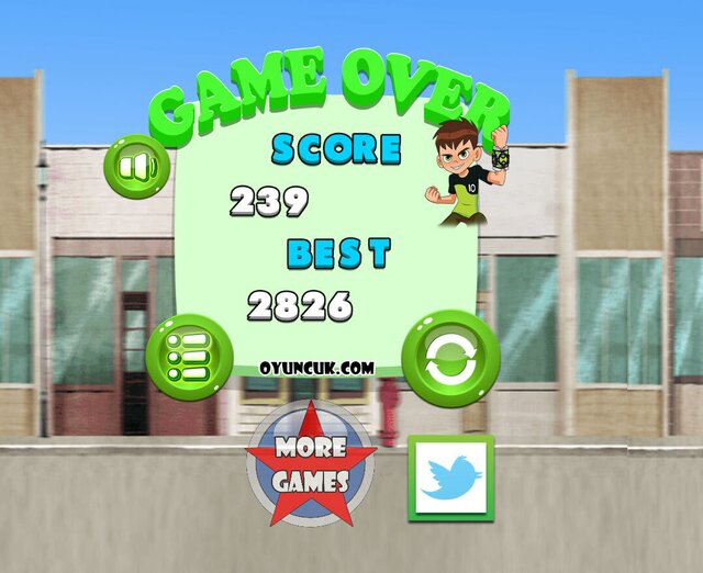 Ben 10 Gravity Skater Game