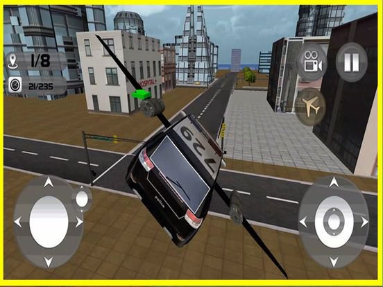 Floating Police Car Flying Cars – Futuristic Flying Cop Airborne flight Simulator FREE game