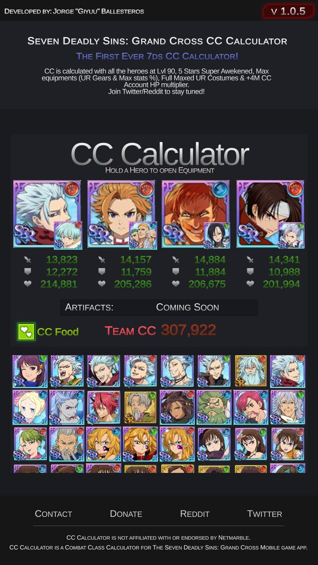 7DS CC Calculator
