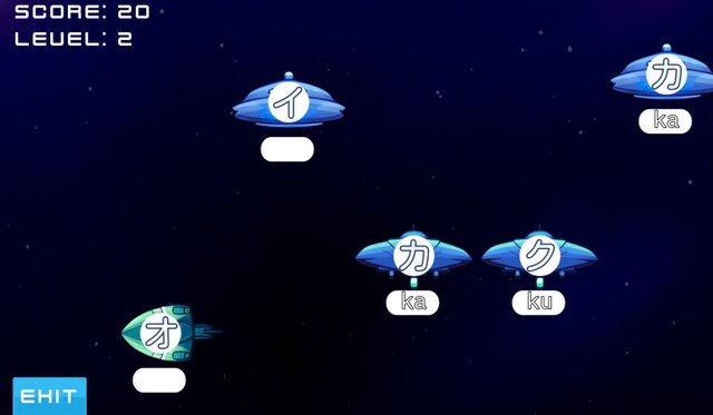 SpaceRoma: Learn Japanese Characters Hiragana and Katakana