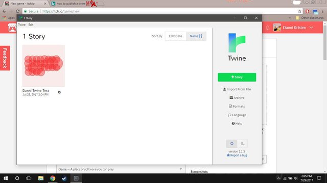 Self-introduction (Twine Test)