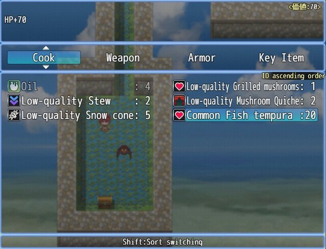 Item synthesis and dungeon exploration