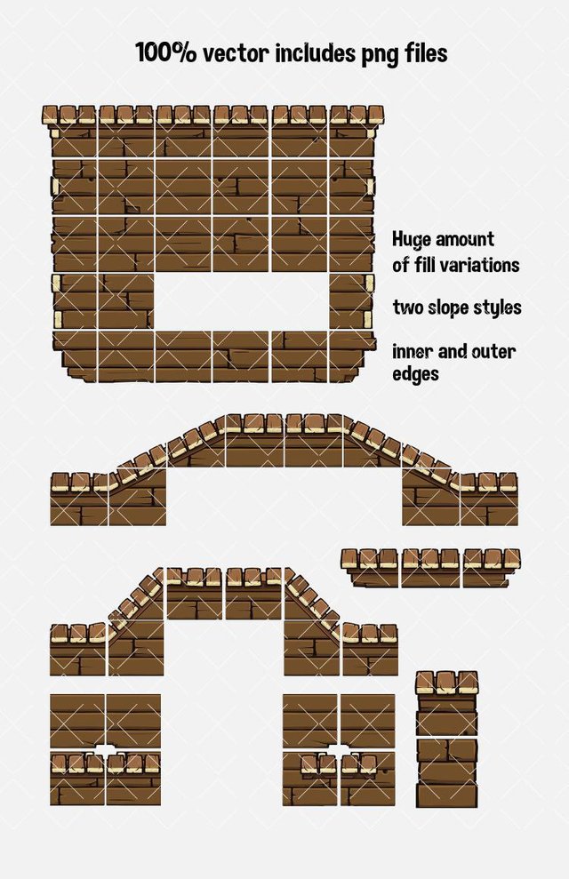 Wood tile set